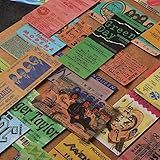 Kit Com 20 Adesivos Retrô De Ingressos De Rock Para Scrapbook