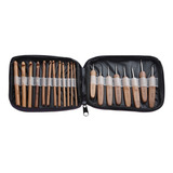 Kit Com 20 Agulhas De Crochê De Bambu Com Estojo Promoção