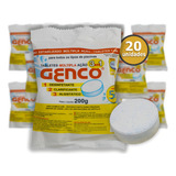 Kit Com 20 Pastilhas Cloro Genco Para Tratamento De Piscinas