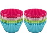 Kit Com 24 Formas Silicone Coloridas De Cupcake Muffins Ovo Pochê Resistente A Temperatura MAGICBOX