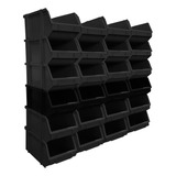 Kit Com 24 Gaveteiros De Plástico Organizador Bin N 6 Preto
