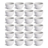 Kit Com 24 Tigelas Cumbuca Porcelana Branca 310ml Sopas Cor Branco
