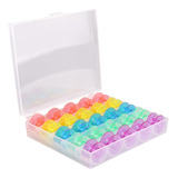 Kit Com 25 Bobinas Carretilha Alta Colorida Estojo Brinde