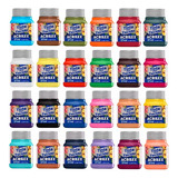 Kit Com 25 Cores 37ml Tinta De Tecido Acrilex