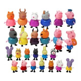 Kit Com 25 Peppa Pig Bonecos Familia E Amigos Miniatura