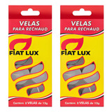 Kit Com 2cx Velas Para Rechaud 12g Fiat Lux Com Suporte 8un