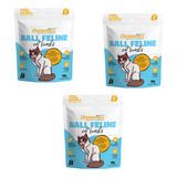 Kit Com 3 Ball Feline Snacks Organnact 40g