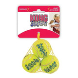 Kit Com 3 Bolas De Tênis Squeakair Kong C  Apito P  Cães Pp Cor Amarelo