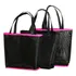 Kit Com 3 Bolsas Funbag Preta E Rosa Alta Resistência Cor Preto Correia De Ombro Preto Desenho Do Tecido Liso