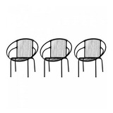 Kit Com 3 Cadeiras Para Jardim Circulares Eclipse Famais