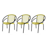 Kit Com 3 Cadeiras Para Jardim Circulares Eclipse Famais