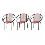 Kit Com 3 Cadeiras Para Jardim Circulares Eclipse Famais