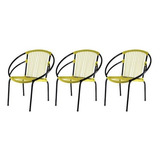 Kit Com 3 Cadeiras Para Jardim Circulares Eclipse Famais Wt