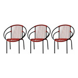 Kit Com 3 Cadeiras Para Jardim Circulares Eclipse Famais Wt