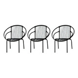 Kit Com 3 Cadeiras Para Jardim Circulares Eclipse Famais Wt