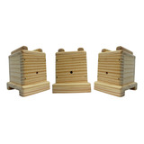 Kit Com 3 Caixas Para Abelhas Jataí Ninho E Tampa 12x12cm