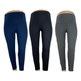 Kit Com 3 Calça Legging Cotton Plus Size G1 Ao G3