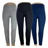 Kit Com 3 Calça Legging Cotton Plus Size G1 Ao G3