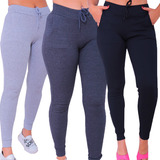 Kit Com 3 Calça Ribana Estilo Moleton Grávidas Gestantes