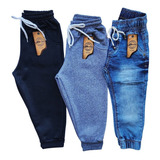 Kit Com 3 Calças Jeans Bebê Pmg Menino 