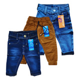Kit Com 3 Calças Jeans Bebê Pmg Menino 