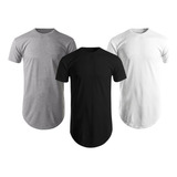 Kit Com 3 Camisas Blusas Camisetas Masculinas Long Plus Size