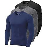 Kit Com 3 Camisas Térmicas Com Manga Longa Tecido Gelado Anti UV G Azul Marinho Chumbo Preto 
