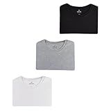 Kit Com 3 Camisetas Femininas Básicas Branco Preto E Cinza M