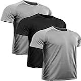 Kit Com 3 Camisetas Masculinas Dry Fit Básicas Academia Treino Exercício   Slim Fitness   2 Cinza 1 Preto   EGG