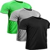 Kit Com 3 Camisetas Masculinas Dry Fit Básicas Academia Treino Exercício   Slim Fitness   Preto   Cinza   Verde   GG