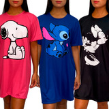 Kit Com 3 Camisolas Manga Curta Feminina Malha Confortável