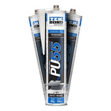 Kit Com 3 Cola Parabrisas Pu55 Preto 405g 310ml Tekbond