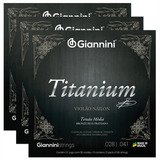 Kit Com 3 Cordas Violão Nylon Tensão Media Titanium Giannini