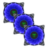 Kit Com 3 Fans Cooler T Dagger Tgf300 Led Azul 120mm