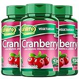 Kit Com 3 Frascos De Cranberry Oxicoco Unilife 120 Capsulas 500mg