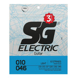 Kit Com 3 Jogos Cordas Sg 010 Para Guitarra Leve