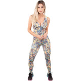 Kit Com 3 Macacão Bojo Suplex Feminino Fitness Academia