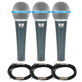 Kit Com 3 Microfones Arcano Osme 8 Beta58 bt 58 Xlr p10