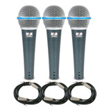 Kit Com 3 Microfones Arcano Osme 8 Beta58 bt 58 Xlr xlr