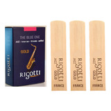 Kit Com 3 Palhetas Rigotti Sax Tenor Gold