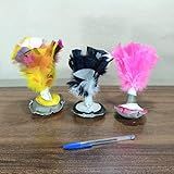 Kit Com 3 Petecas Artesanais Penas Tingidas 17x11cm 31g