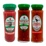 Kit Com 3 Pimentas Trinidad Carolina Reaper Jolokia 100 Ml