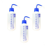 Kit Com 3 Pissetas Graduada frasco Lavador 500ml