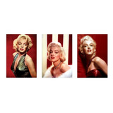 Kit Com 3 Placas Vintage Marilyn