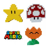 Kit Com 3 Power Up Super Mario Presente Colecionáveis Gamers