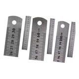 Kit Com 3 Réguas De Aço Inox Com 30 Cm 60 Cm E 1 Metro