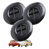 Kit Com 3 Tampas Redondas Roda Caixa Estepe Frente Fusca