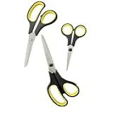 Kit Com 3 Tesoura Uso Geral 03 Peças Modelos De Tamanho Multiuso Aço Inoxidável Resistente Papel Tecido Cozinha Costura Escola Escritório Trabalho