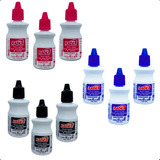 Kit Com 3 Tinta De Carimbo 40 Ml Secagem Rápida Varias Cores