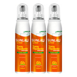 Kit Com 3 Unidades Henlau Repelente Spray Sunlau Deet 100 Ml Hipoalergênico